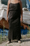 BASERANGE Linen Skirt Portugal BAS-SKDY-SL-000-HEI Black